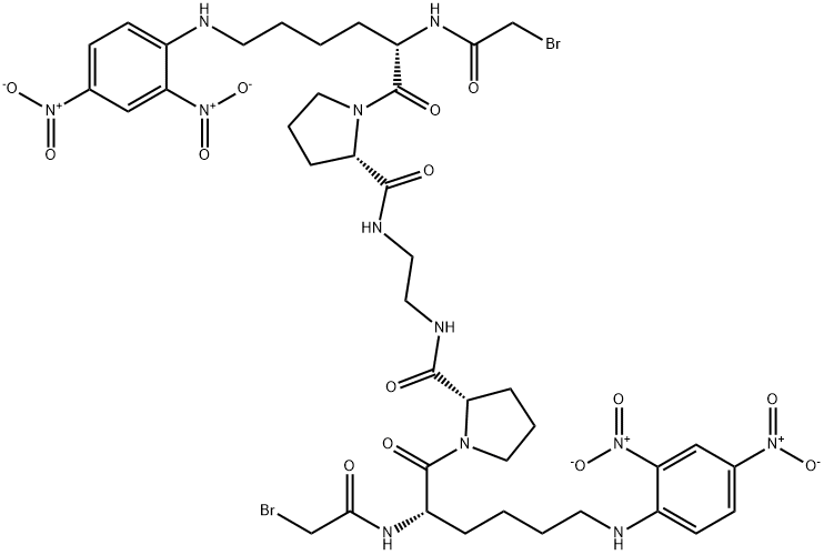 bis(alpha-bromoacetyl-epsilon-2,4-dinitrophenyllysylproline)ethylenediamine 구조식 이미지