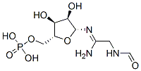 [(2R,3S,4R,5R)-5-[(1-amino-2-formamido-ethylidene)amino]-3,4-dihydroxy-oxolan-2-yl]methoxyphosphonic acid Structure
