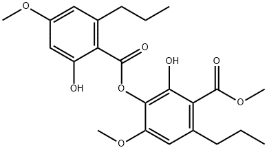 2-Hydroxy-3-[(2-hydroxy-4-methoxy-6-propylbenzoyl)oxy]-4-methoxy-6-propylbenzoic acid methyl ester 구조식 이미지