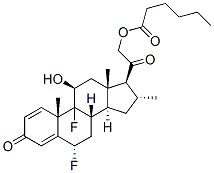 6alpha,9-difluoro-11beta,21-dihydroxy-16alpha-methylpregna-1,4-diene-3,20-dione 21-hexanoate 구조식 이미지