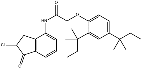 2-Chloro-4-[2,4-di(tert-pentyl)phenoxyacetylamino]-1-indanone Structure