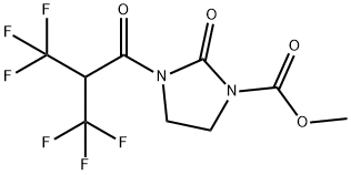 2-Oxo-3-[3,3,3-trifluoro-1-oxo-2-(trifluoromethyl)propyl]-1-imidazolidinecarboxylic acid methyl ester 구조식 이미지