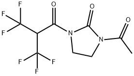 1-Acetyl-3-[3,3,3-trifluoro-1-oxo-2-(trifluoromethyl)propyl]imidazolidin-2-one Structure