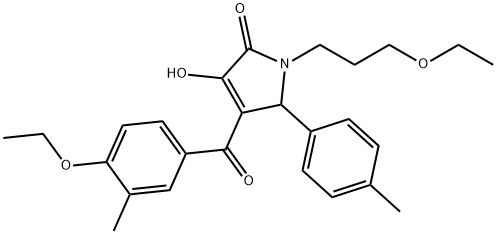 4-(4-ethoxy-3-methylbenzoyl)-1-(3-ethoxypropyl)-3-hydroxy-5-(4-methylphenyl)-1,5-dihydro-2H-pyrrol-2-one 구조식 이미지