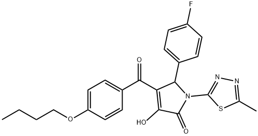 4-(4-butoxybenzoyl)-5-(4-fluorophenyl)-3-hydroxy-1-(5-methyl-1,3,4-thiadiazol-2-yl)-1,5-dihydro-2H-pyrrol-2-one 구조식 이미지