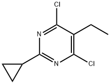 Pyrimidine, 4,6-dichloro-2-cyclopropyl-5-ethyl- (9CI) Structure