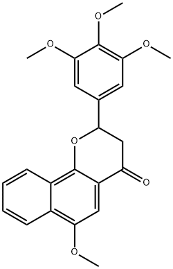 4H-NAPHTHO[1,2-B]PYRAN-4-ONE, 2,3-DIHYDRO-6-METHOXY-2-(3,4,5-TRIMETHOXYPHENYL)- 구조식 이미지