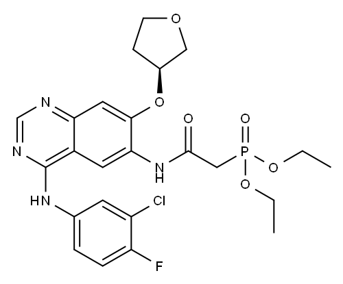 618061-76-0 (S)-diethyl 2-(4-(3-chloro-4-fluorophenylamino)-7-(tetrahydrofuran-3-yloxy)quinazolin-6-ylamino)-2-oxoethylphosphonate
