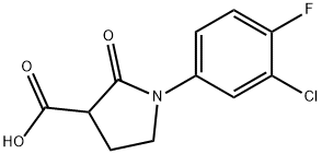 1-(3-CHLORO-4-FLUOROPHENYL)-2-OXOPYRROLIDINE-3-CARBOXYLIC ACID Structure