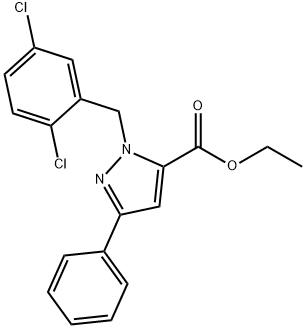 ETHYL 1-(2,5-DICHLOROBENZYL)-3-PHENYL-1H-PYRAZOLE-5-CARBOXYLATE 구조식 이미지