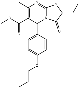 methyl 2-ethyl-7-methyl-3-oxo-5-(4-propoxyphenyl)-2,3-dihydro-5H-[1,3]thiazolo[3,2-a]pyrimidine-6-carboxylate 구조식 이미지