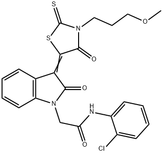 N-(2-CHLOROPHENYL)-2-((3Z)-3-[3-(3-METHOXYPROPYL)-4-OXO-2-THIOXO-1,3-THIAZOLIDIN-5-YLIDENE]-2-OXO-2,3-DIHYDRO-1H-INDOL-1-YL)ACETAMIDE Structure