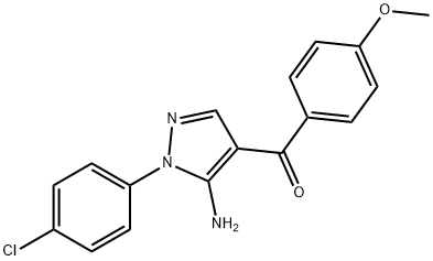 (5-AMINO-1-(4-CHLOROPHENYL)-1H-PYRAZOL-4-YL)(4-METHOXYPHENYL)METHANONE 구조식 이미지