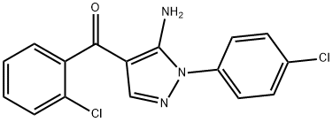 (5-AMINO-1-(4-CHLOROPHENYL)-1H-PYRAZOL-4-YL)(2-CHLOROPHENYL)METHANONE 구조식 이미지