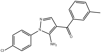 (5-AMINO-1-(4-CHLOROPHENYL)-1H-PYRAZOL-4-YL)(M-TOLYL)METHANONE 구조식 이미지