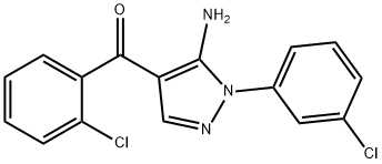 (5-AMINO-1-(3-CHLOROPHENYL)-1H-PYRAZOL-4-YL)(2-CHLOROPHENYL)METHANONE Structure