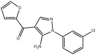 (5-AMINO-1-(3-CHLOROPHENYL)-1H-PYRAZOL-4-YL)(FURAN-2-YL)METHANONE Structure