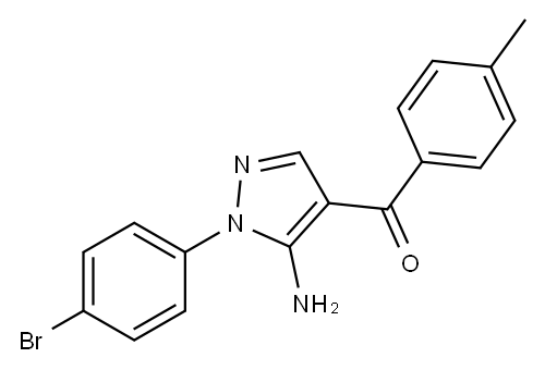(5-AMINO-1-(4-BROMOPHENYL)-1H-PYRAZOL-4-YL)(P-TOLYL)METHANONE Structure