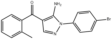 (5-AMINO-1-(4-BROMOPHENYL)-1H-PYRAZOL-4-YL)(O-TOLYL)METHANONE 구조식 이미지