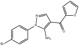 (5-AMINO-1-(4-BROMOPHENYL)-1H-PYRAZOL-4-YL)(THIOPHEN-2-YL)METHANONE 구조식 이미지