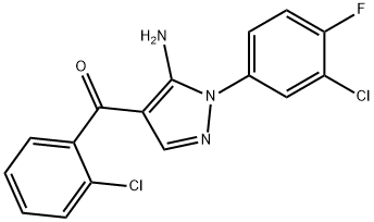 (5-AMINO-1-(3-CHLORO-4-FLUOROPHENYL)-1H-PYRAZOL-4-YL)(2-CHLOROPHENYL)METHANONE 구조식 이미지