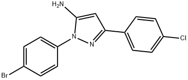 1-(4-Bromophenyl)-3-(4-chlorophenyl)-1H-pyrazol-5-ylamine 구조식 이미지