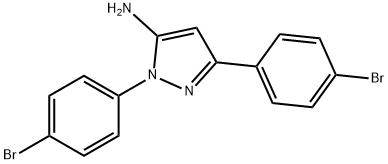 1,3-비스(4-브로모페닐)-1H-피라졸-5-일아민 구조식 이미지