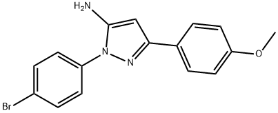 1-(4-BROMOPHENYL)-3-(4-METHOXYPHENYL)-1H-PYRAZOL-5-AMINE Structure