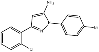 1-(4-BROMOPHENYL)-3-(2-CHLOROPHENYL)-1H-PYRAZOL-5-AMINE 구조식 이미지