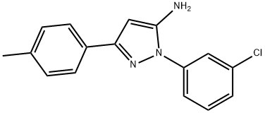 1-(3-CHLOROPHENYL)-3-P-TOLYL-1H-PYRAZOL-5-AMINE 구조식 이미지
