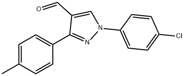 1-(4-CHLOROPHENYL)-3-P-TOLYL-1H-PYRAZOLE-4-CARBALDEHYDE 구조식 이미지