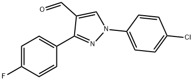 1-(4-CHLOROPHENYL)-3-(4-FLUOROPHENYL)-1H-PYRAZOLE-4-CARBALDEHYDE 구조식 이미지