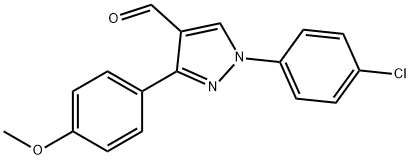 1-(4-CHLOROPHENYL)-3-(4-METHOXYPHENYL)-1H-PYRAZOLE-4-CARBALDEHYDE 구조식 이미지