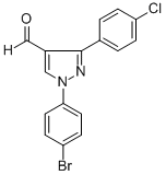 1-(4-BROMOPHENYL)-3-(4-CHLOROPHENYL)-1H-PYRAZOLE-4-CARBALDEHYDE 구조식 이미지