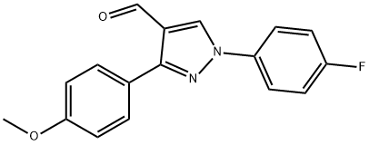 1-(4-FLUOROPHENYL)-3-(4-METHOXYPHENYL)-1H-PYRAZOLE-4-CARBALDEHYDE 구조식 이미지