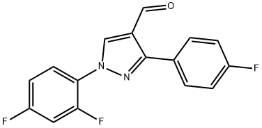 1-(2,4-DIFLUOROPHENYL)-3-(4-FLUOROPHENYL)-1H-PYRAZOLE-4-CARBALDEHYDE 구조식 이미지
