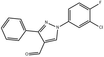 1-(3-CHLORO-4-FLUOROPHENYL)-3-PHENYL-1H-PYRAZOLE-4-CARBALDEHYDE 구조식 이미지