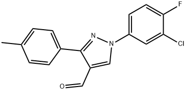 1-(3-CHLORO-4-FLUOROPHENYL)-3-P-TOLYL-1H-PYRAZOLE-4-CARBALDEHYDE Structure