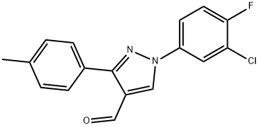 1-(3-CHLORO-4-FLUOROPHENYL)-3-P-TOLYL-1H-PYRAZOLE-4-CARBALDEHYDE 구조식 이미지