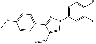 1-(3-CHLORO-4-FLUOROPHENYL)-3-(4-METHOXYPHENYL)-1H-PYRAZOLE-4-CARBALDEHYDE 구조식 이미지