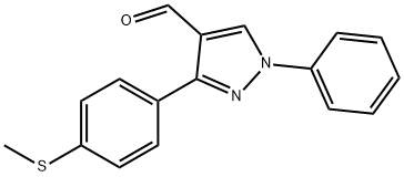 3-(4-(METHYLTHIO)PHENYL)-1-PHENYL-1H-PYRAZOLE-4-CARBALDEHYDE 구조식 이미지
