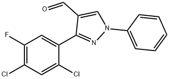 3-(2,4-DICHLORO-5-FLUOROPHENYL)-1-PHENYL-1H-PYRAZOLE-4-CARBALDEHYDE 구조식 이미지