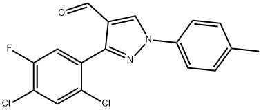 3-(2,4-DICHLORO-5-FLUOROPHENYL)-1-P-TOLYL-1H-PYRAZOLE-4-CARBALDEHYDE Structure