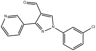 1-(3-CHLOROPHENYL)-3-(PYRIDIN-3-YL)-1H-PYRAZOLE-4-CARBALDEHYDE Structure
