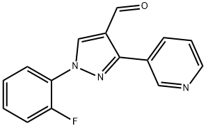 1-(2-FLUOROPHENYL)-3-(PYRIDIN-3-YL)-1H-PYRAZOLE-4-CARBALDEHYDE 구조식 이미지