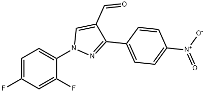 1-(2,4-DIFLUOROPHENYL)-3-(4-NITROPHENYL)-1H-PYRAZOLE-4-CARBALDEHYDE Structure