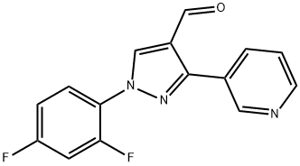 1-(2,4-DIFLUOROPHENYL)-3-(PYRIDIN-3-YL)-1H-PYRAZOLE-4-CARBALDEHYDE 구조식 이미지
