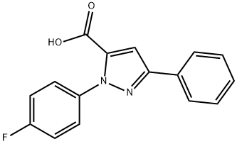 2-(4-FLUORO-PHENYL)-5-PHENYL-2H-PYRAZOLE-3-CARBOXYLIC ACID 구조식 이미지