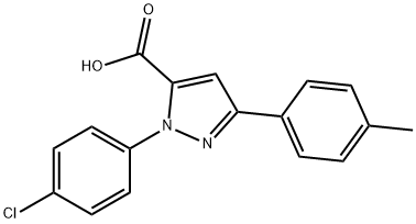 1-(4-CHLOROPHENYL)-3-P-TOLYL-1H-PYRAZOLE-5-CARBOXYLIC ACID 구조식 이미지