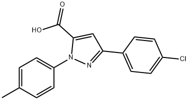3-(4-CHLOROPHENYL)-1-P-TOLYL-1H-PYRAZOLE-5-CARBOXYLIC ACID 구조식 이미지
